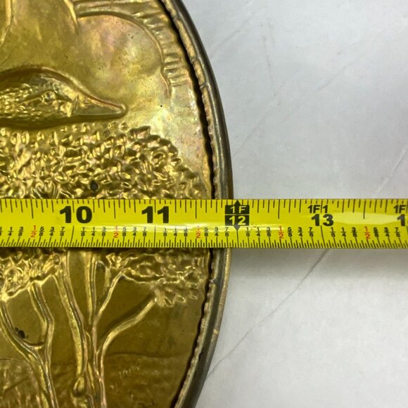 Vintage Retro Embossed Brass Wall Decor Plate Flying Duck or Goose - Picture 8 of 8